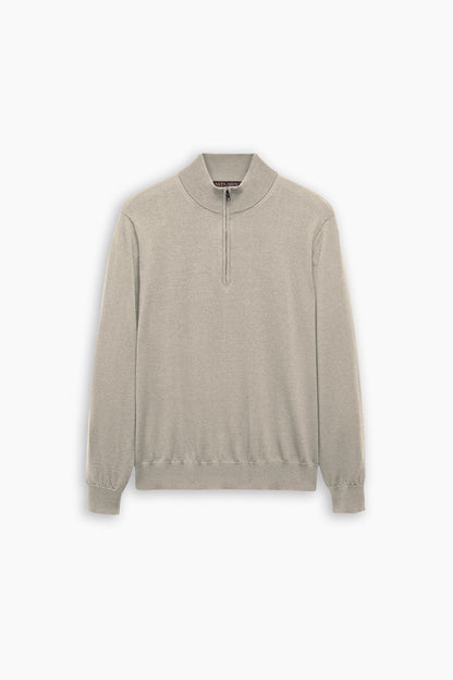 Beige Quarter Zip Shirt