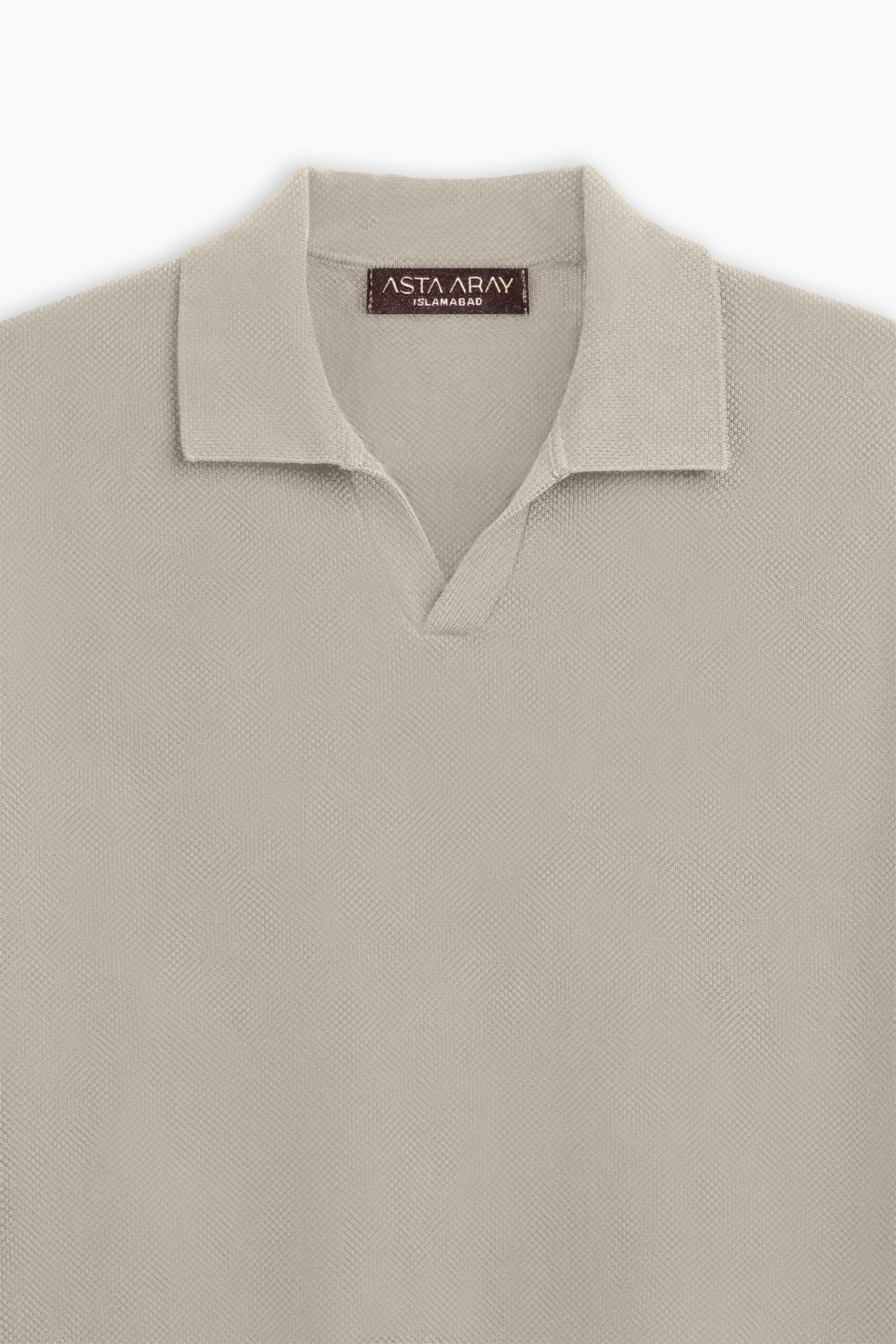 Beige Textured Polo Shirt