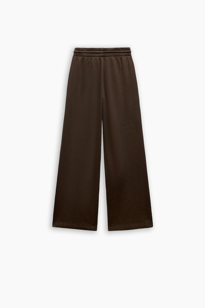 FLEECE WIDE-LEG TROUSERS