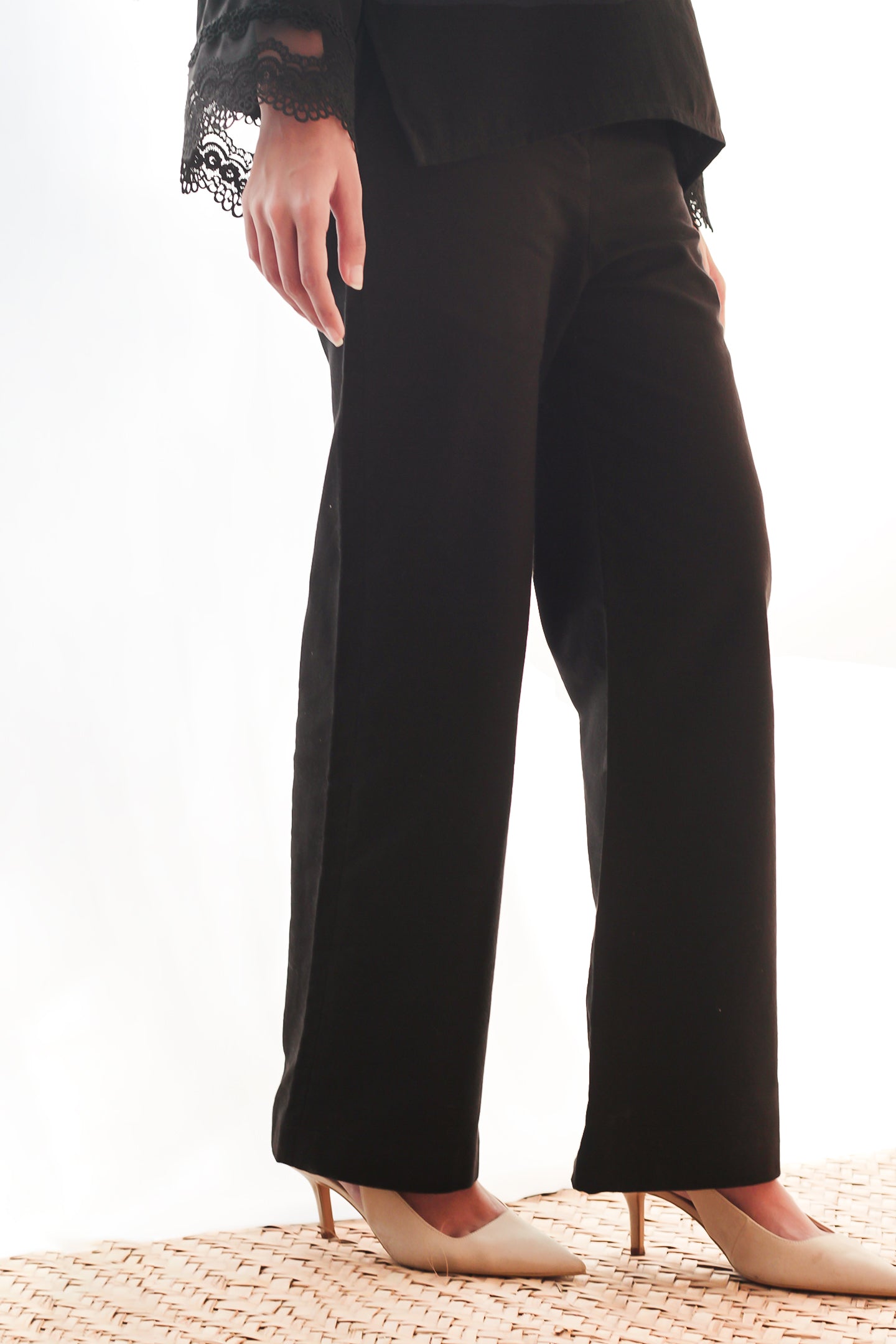 Flared Wool-Cotton Trousers