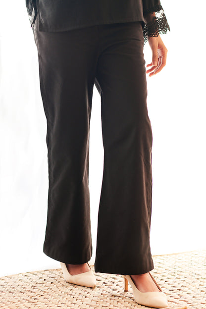 Flared Wool-Cotton Trousers