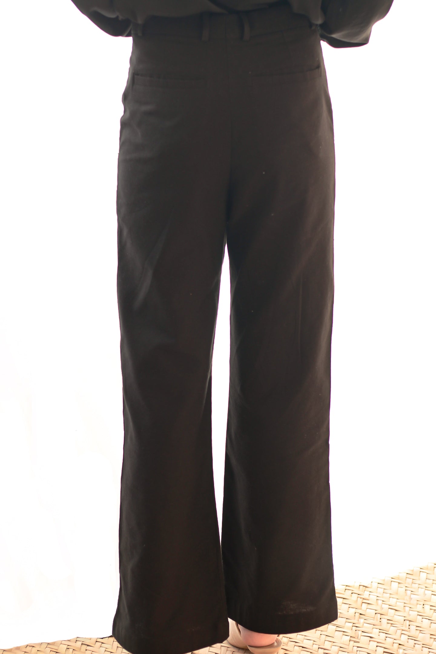 Flared Wool-Cotton Trousers