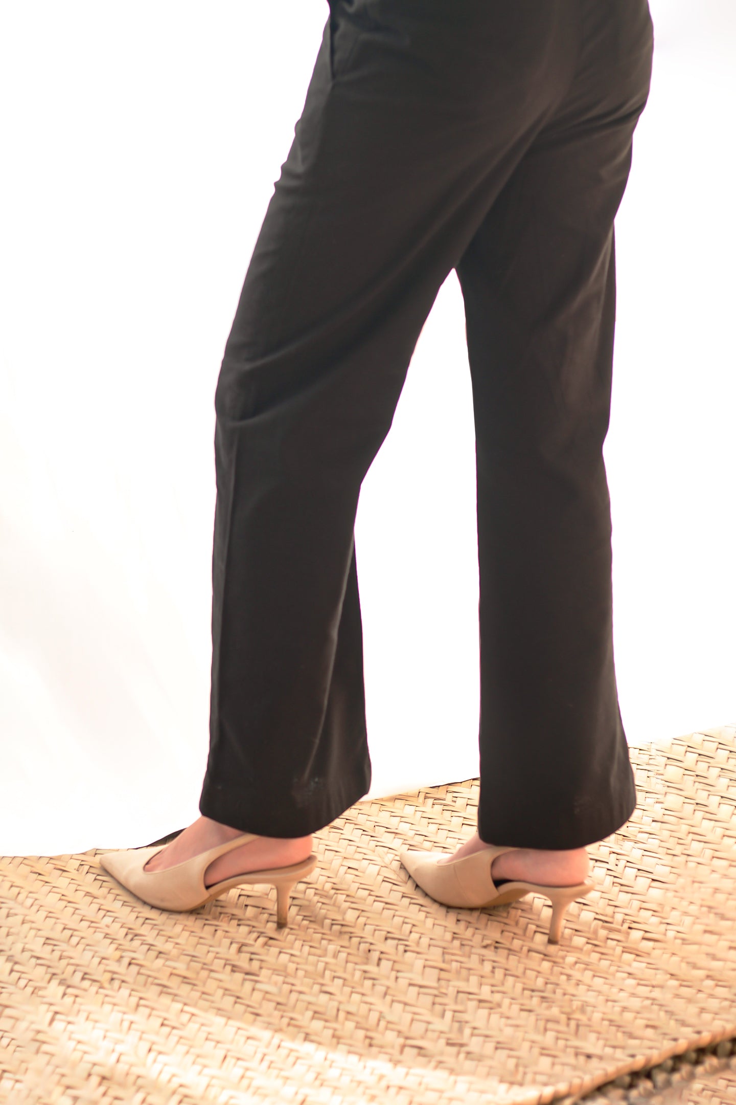 Flared Wool-Cotton Trousers