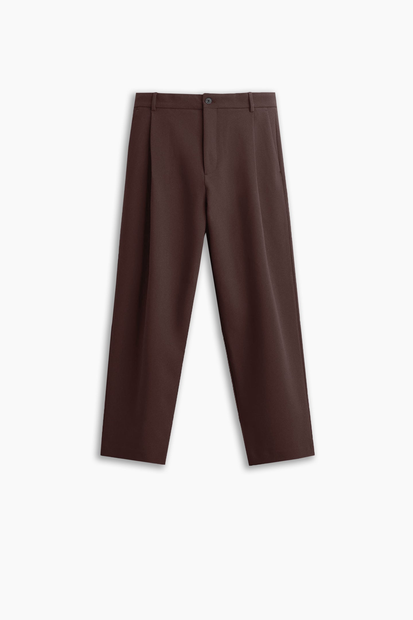 Brown Straight Fit Trousers