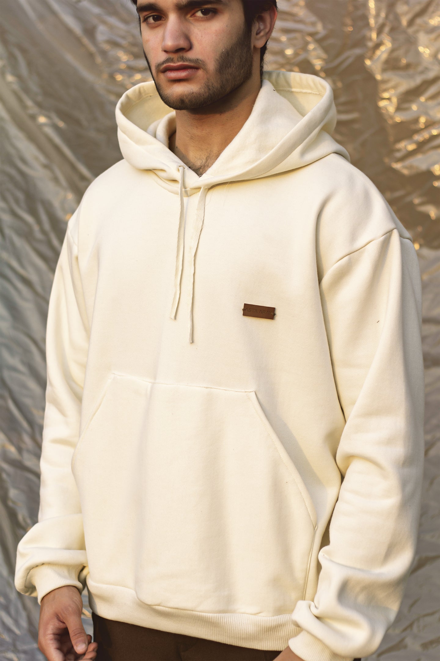 Beige Hooded Sweatshirt