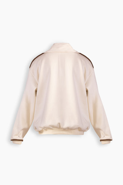 Suede Detailed Beige Sweatshirt