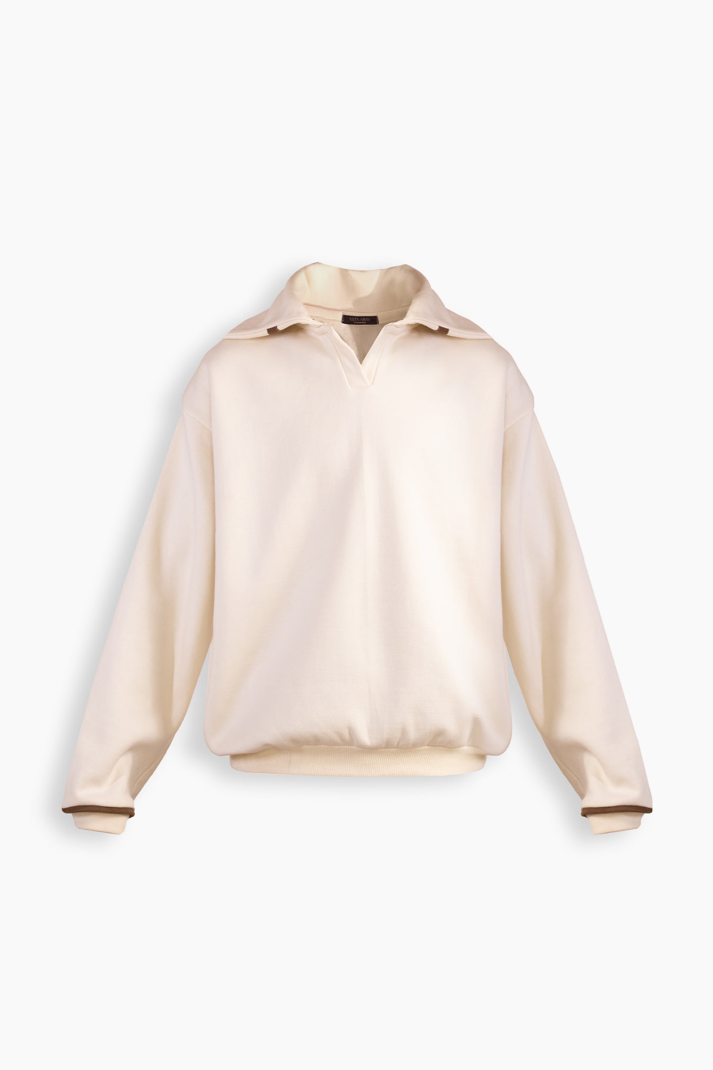 Suede Detailed Beige Sweatshirt