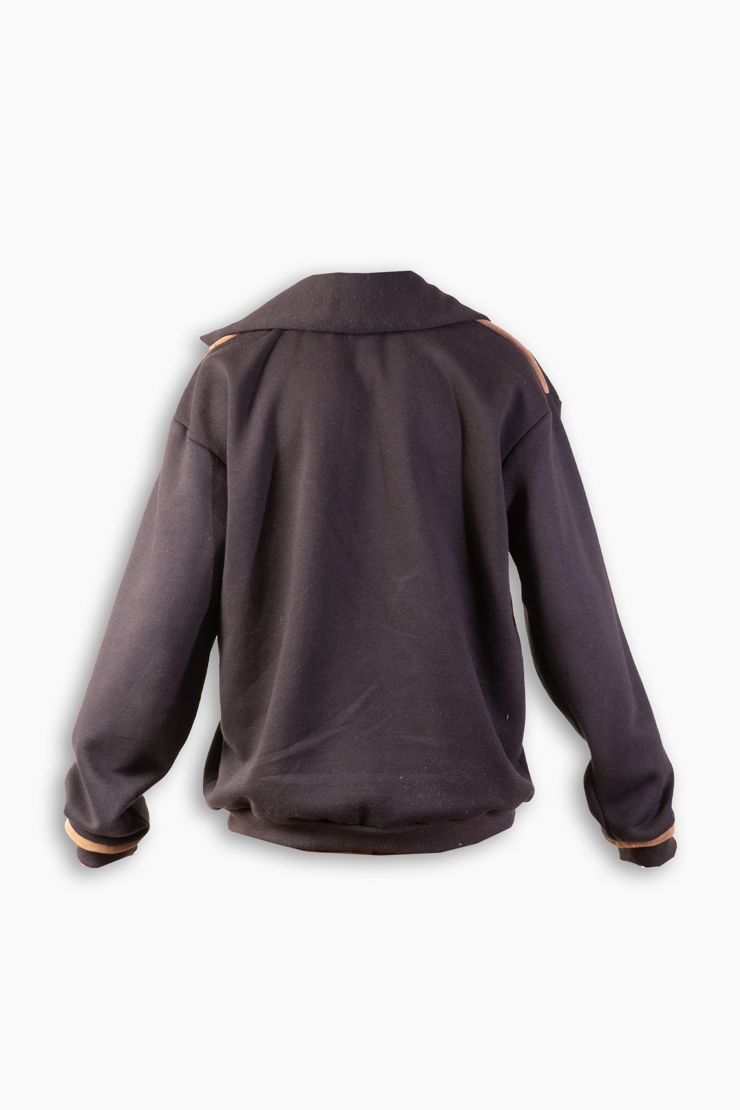 Süet Detaylı Siyah Sweatshirt